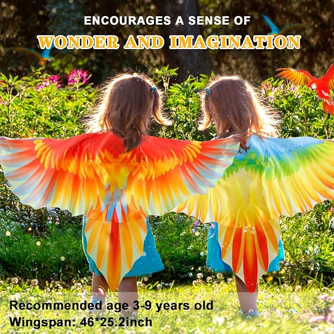 Bird-Wings Parrot Eagle Costume for Kids Headbands as Toddler Boys Dress-Up Jungle Animal Toys Party Favors Gifts