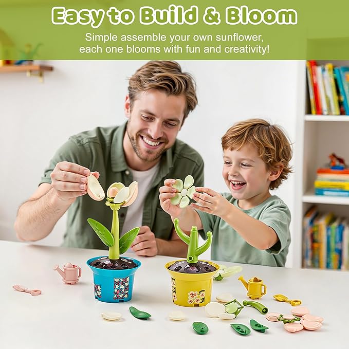 Flower Building Toy with Music, Flowers Botanical Plants Blocks Sets Kits, Halloween Birthday Thanksgiving Gift Ideas for Kid Girl Boy Child, Home Dorm Room Desk Decor, Ages 5 6 7 8, Tulip
