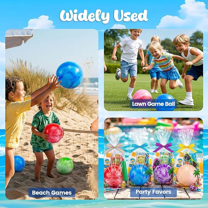 3 otters 6PCS Playground Balls, 8.5 Inche Inflatable Bouncy Balls with Pump, Kickball DodgeBalls, for Kids Indoor Outdoor Plays, Sports