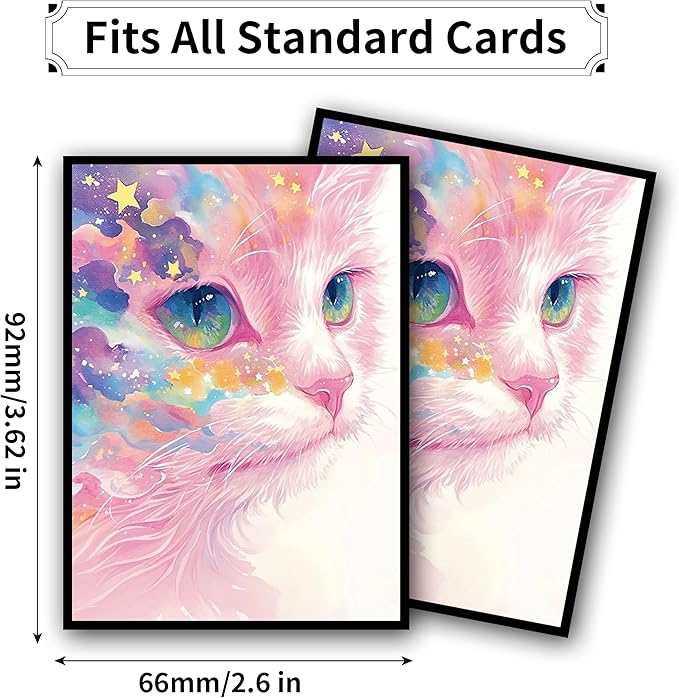 MTG Card Sleeves, Ultra Clear Front & Matte Finish Back, 100 Count Standard Size Matte Art Sleeve for Magic The Gathering (Cat)