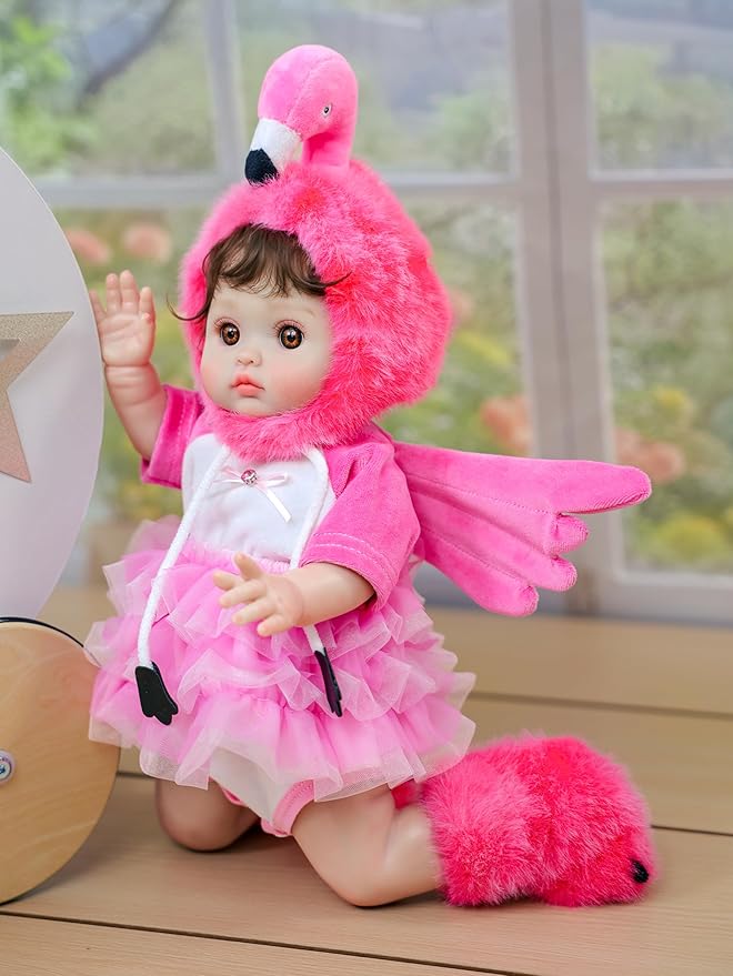 Reborn Baby Dolls, 18inch Large Realistic Hand-Rooted Hair Lifelike Baby Dolls with Accessories for 3+ Year Old Girls Gifts, Pretend Play, Collection