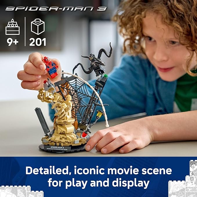 LEGO Marvel Epic Battle: Spider-Man vs. Sandman Building Toy for Boys & Girls - Super Hero Playset W/Venom, Sandman, & Spider-Man Minifigures - Gift Idea for Birthdays - Ages 9+ - 76334