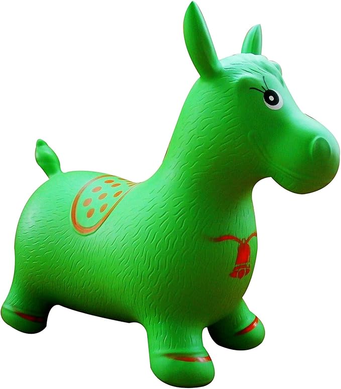 AppleRound Inflatable Ride-on Bouncy Animal Hopper – Horse, Cow or Unicorn – Kids Space Hopper Bouncer with Hand Pump – Jumping Toy for Indoor/Outdoor Play