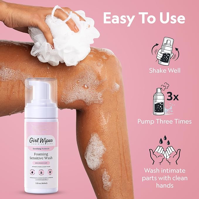 Feminine Foaming Wash for Women, pH Balanced & Fragrance Free, Gentle Aloe & Botanical Blend, Gynecologist & Dermatologist Approved, Vegan & Cruelty-Free Hygiene Intimate Care (1-Pack)
