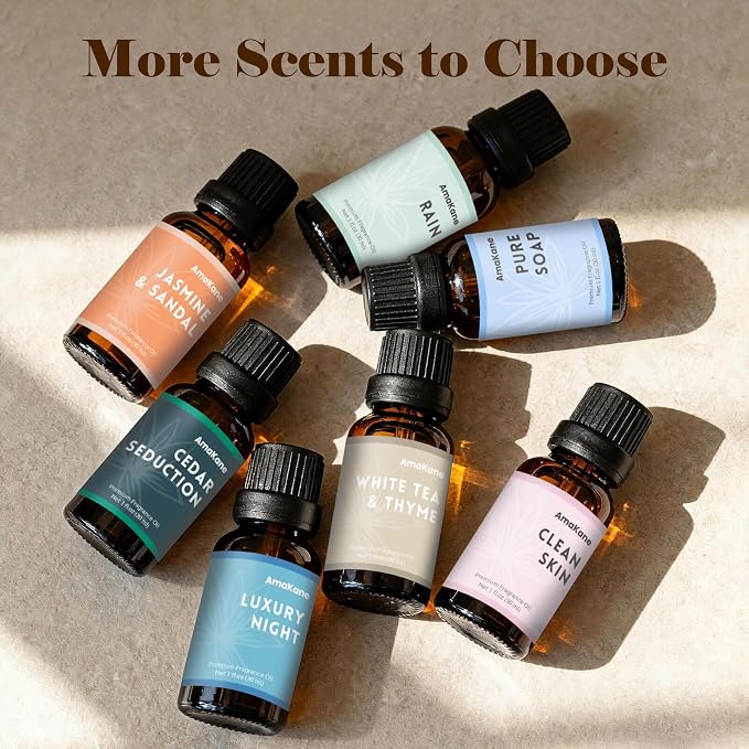 AmaKane White Tea& Thyme Fragrance Oil 30ml, Hotel Essential Oil Inspired by Hilton Hotels, Premium Diffuser Oil for Home, Long-Lasting Aromatherapy Oil, Candle & Soap Making Scents