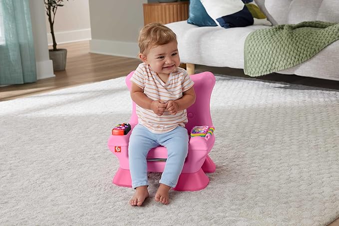 Fisher-Price Toddler Learning Toy Laugh & Learn Smart Stages Chair, Pink with Music Lights & Activities for Kids Ages 1+ Years