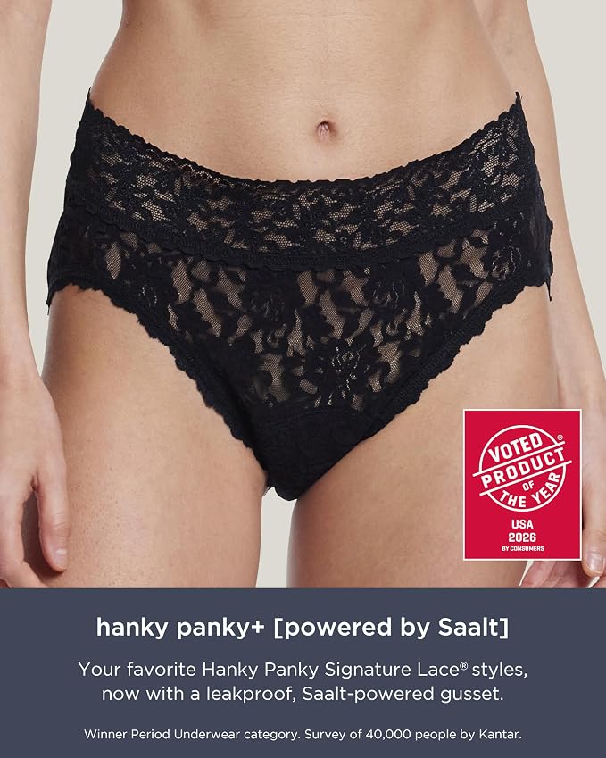 saalt and Hanky Panky+ [powered Period Underwear Bundle | Includes 2 Seamless High Waist & 1 Hanky Panky+ French Cut Brief