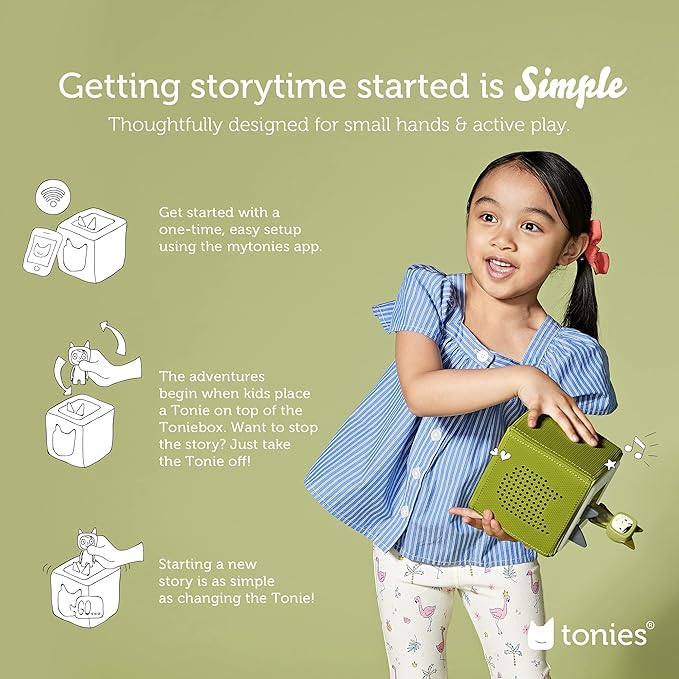Toniebox 1 Audio Player Starter Set with Playtime Puppy - Listen, Learn, and Play with One Huggable Little Box - Green