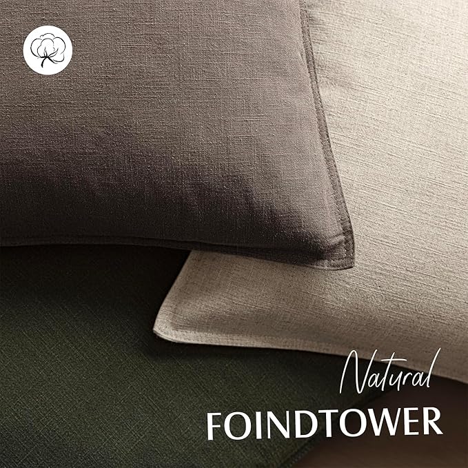 Foindtower Pack of 2, Decorative Linen Solid Throw Pillow Covers Accent Lumbar Cushion Case Boho Farmhouse Pillowcase for Chair Couch Sofa Bedroom Living Room Home Decor 12x20 Inch Light Coffee