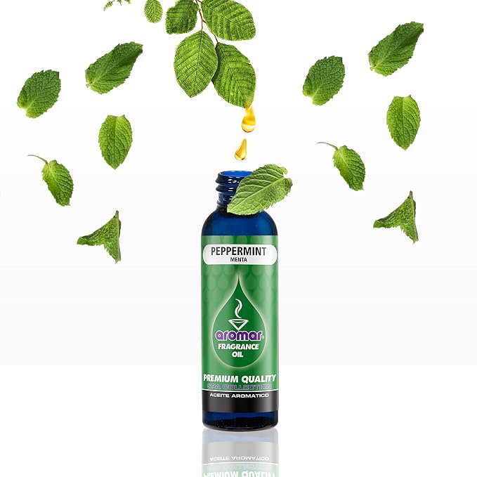 AROMAR Premium Fragrance Oil, 4oz Bottle 3 Pack Long Lasting Aromatic Scent, Fresh and Revitalizing Aromatherapy for Living Room, Bedroom, and Kitchen 12oz Peppermint