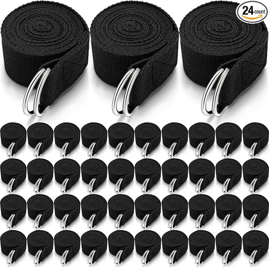 Leyndo Yoga Strap Stretching Pilates Exercise Adjustable Straps 6 ft Non Elastic Yoga Belt with Adjustable D Ring Buckle for Pilates Gym Workouts Fitness