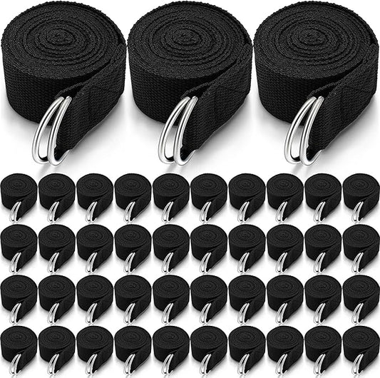 Leyndo Yoga Strap Stretching Pilates Exercise Adjustable Straps 6 ft Non Elastic Yoga Belt with Adjustable D Ring Buckle for Pilates Gym Workouts Fitness