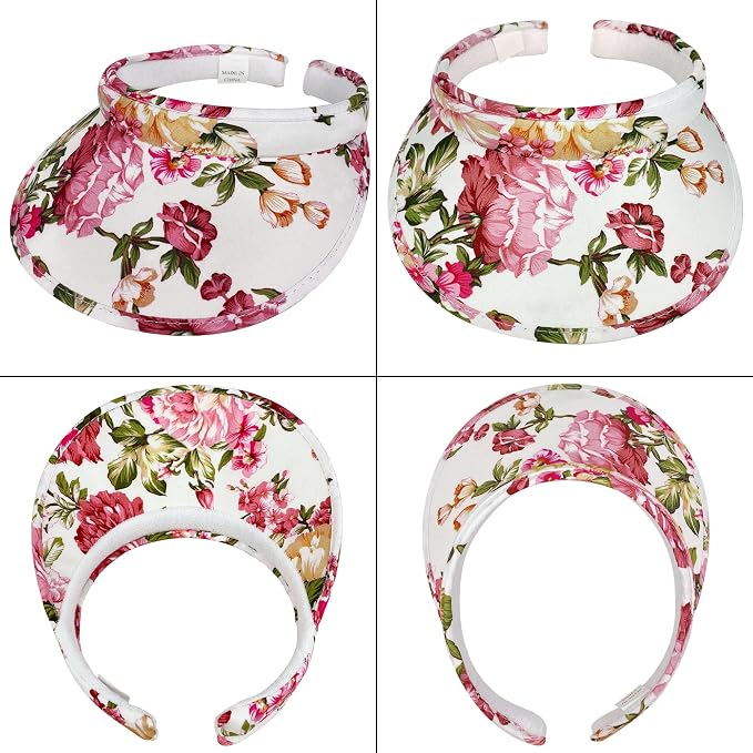 2 Pack Sun Visor Hats Women Men Clip On Wide Brim Visors Hat Outdoor Sports Golf Beach Travel Tennis Caps