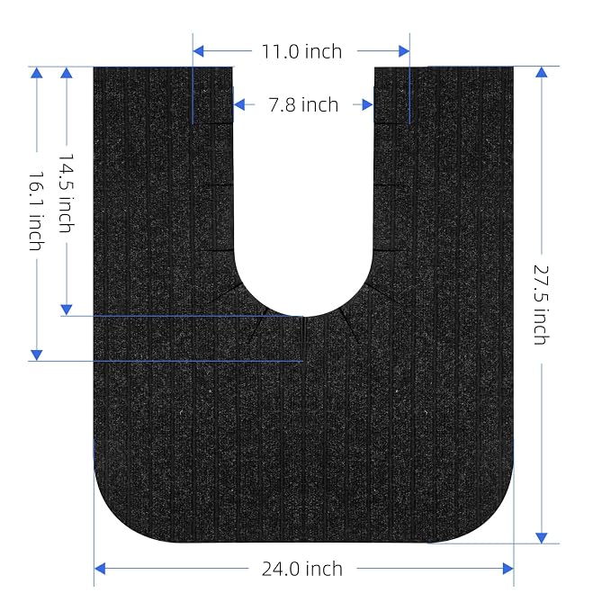 Round Commode Potty Training Mats for Boys, Toilet Training Mats, Potty Training Toilet Rugs, Toilet Rugs u Shaped,Toilet mats for Bathroom,Machine Repeatedly Washable(4 Pack, Black)