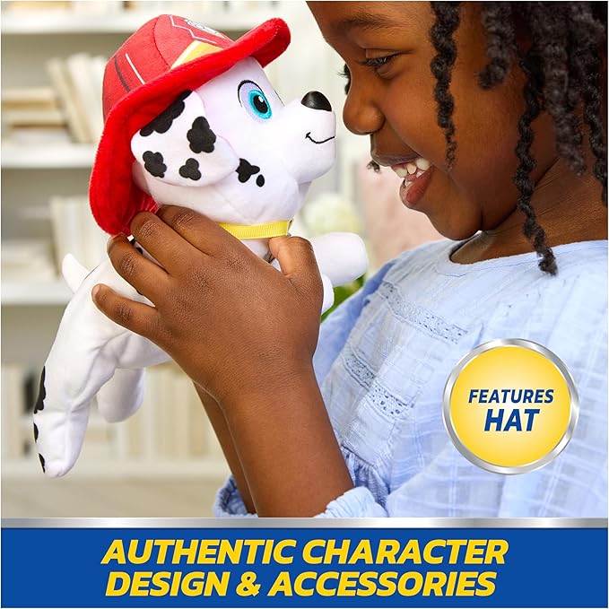 Paw Patrol GUND Marshall Plush, Bean Bag Kids Toys, Lounging Marshall Plush Toy, Weighted Stuffed Animal, Sensory Toy for Ages 1 and Up, 8”