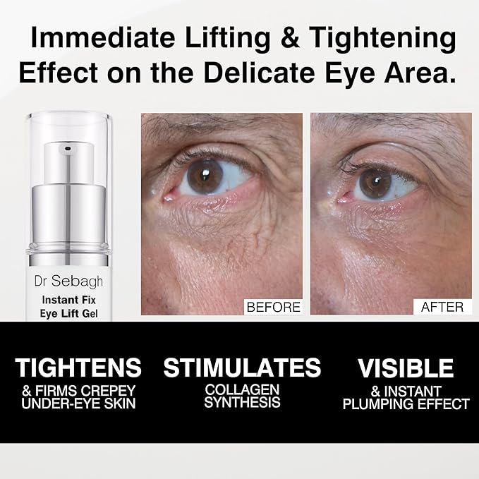Dr Sebagh Instant Fix Eye Lift Gel (0.51 fl oz) - Fast-Absorbing Under Eye Moisturizer & Eyecream for Dark Circle - Hollow Eyes Treatment & Under Eye Plumper - Instant Tightening Eye Cream
