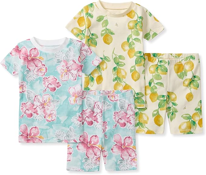 Burt's Bees Baby Unisex Pajamas, Short Sleeve Tee and Shorts 2-Piece PJ Set, 100% Organic Cotton