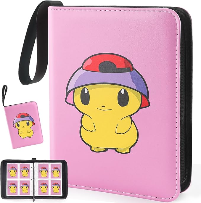 Premium Collectible Trading Card Albums，Card Binder Fits 400 Cards with 50 Removable Sleeves，Display Game Card Case book Holder, Starch Themes