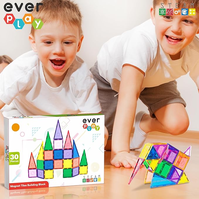 Magnetic Tile Building Block Set Construction Magnet Tiles Toy Blocks STEM Educational Learning Kit Toddler Preschool Games Rocket Playset Toys Unlimited Creation Boys Girls Age 3 and up