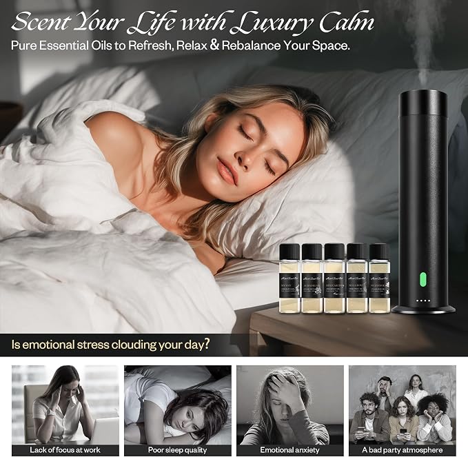 Essential Oil Set - 100% Pure Natural Essential Oil, Top 5 Hotel Scents Essential Oils for Any Diffusers - Aromatherapy Oils Gift Set - My Way, Rite Carlton, Auradream, No.1 Grove, Ocean Solace, 20mL