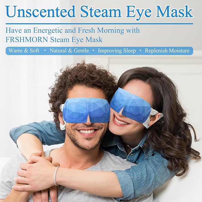 Steam Eye Mask, Heated Eye Mask Warm Compress for Eyes, Disposable Steam Mask for Sleep, Spa, Travel Must Have for Rest, Relaxation Gifts (Unscented, 32Packs)