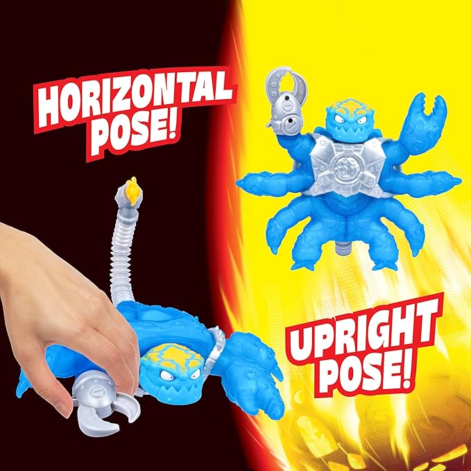 Hydro-Sting Battle Scorpion With 2 Attack Modes - Crushing Claw And Pop-Tube Stinger Tail Hydro Blast, Stretches 3 Times Its Size, Switches Between Upright And Crawling Mode For Figures To Ride On