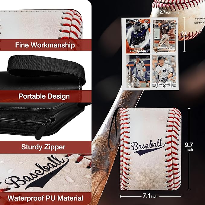 RONMONG Baseball Card Binder,2025-2026 Sports Trading Card with Sleeves Holder Album,440 Pockets Baseball Card Holder Sheets Display Storage Protectors for Collectors Boys and Girls Gift