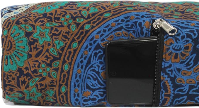 INDIAN CRAFT CASTLE Yoga Mat Bag, Full-Zipper Yoga Mat Carrier with Adjustable Strap, Front & Exterior Phone Pocket, Stylish & Functional Fitness Mat Holder for Women & Men