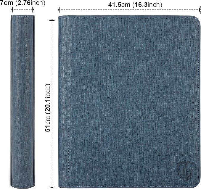 16 Pocket Toploader Binder,Holds 640 3”x4” Toploader Hard Cases,Sleeves Card Collection Binder,20 Double Sided Pages,Compatible with Trading & Sports Holder (Dark Blue)