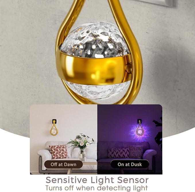 RGB Night Lights Plug into Wall, Color Changing Nightlight | Dusk to Dawn Sensor, 330° Rotating Night Light with Waterdrop Design, Ideal for Bedroom, Hallway, Living Room, Home Decor