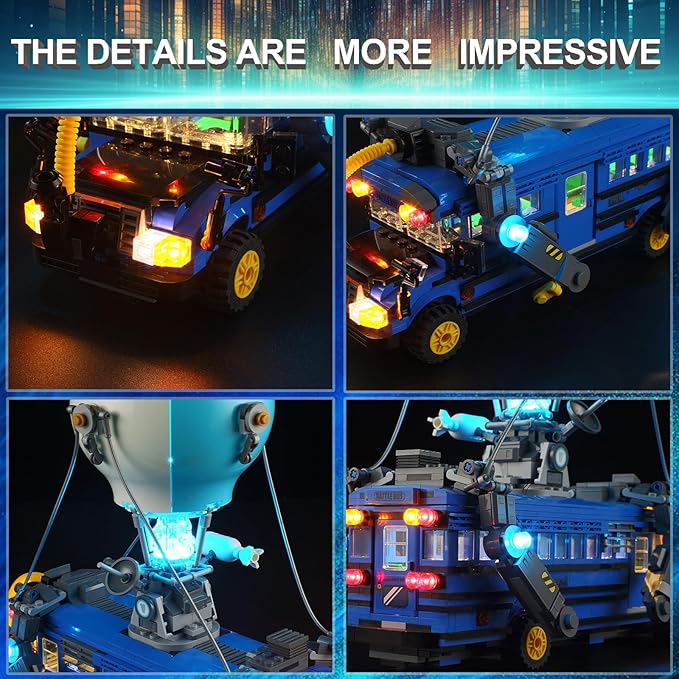 LED Light Kit for Lego Battle Bus Fortnite 77073 Set, Compatible with Lego 77073 Building Blocks Model(Not Include Blocks Set)