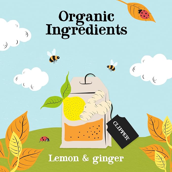 Clipper Organic Lemon & Ginger Herbal Tea, Caffeine Free, 200