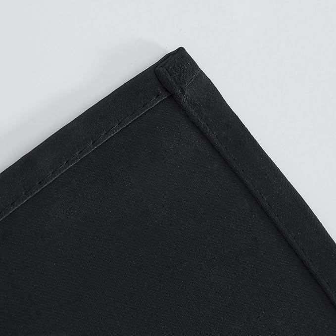 LEMOMO Black Blackout Curtains 66 x 63 Inch Length/Set of 2 Curtain Panels/Thermal Insulated Room Darkening Blackout Curtains for Bedroom