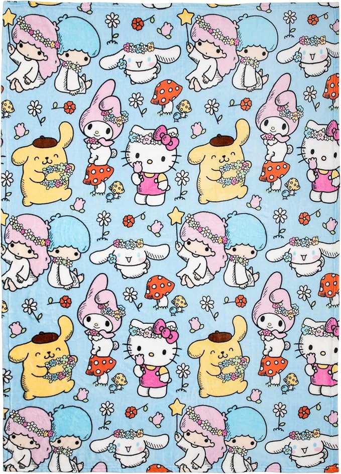 Hello Kitty Throw Blanket with Gift Box - Throw Measures 46 x 60 Inches – Super Soft Special Edition Fleece Bedding