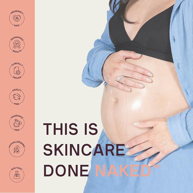 Dermaclara Silicone Patch Stretch Mark Kit - Pregnancy Stretch Mark Prevention, C Section Cover Up Belly Scar, Maternity Skincare, Silicone Gel Sheet, Reusable up to 30 Times - 2 Patches & 1 Cleanser