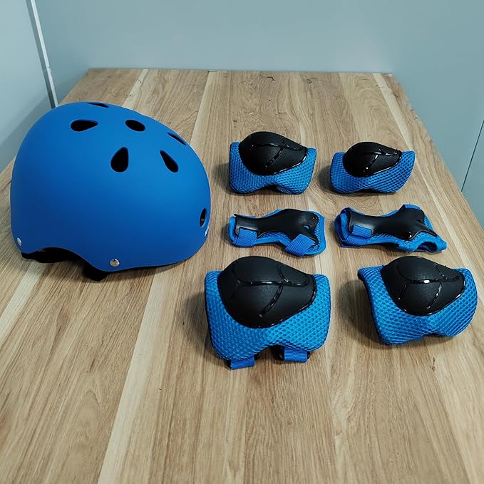 KAMUGO Kids Bike Helmet, Toddler Helmet for Ages 2-8 Boys Girls with Sports Protective Gear Set Knee Elbow Wrist Pads for Skateboard Cycling Scooter Rollerblading