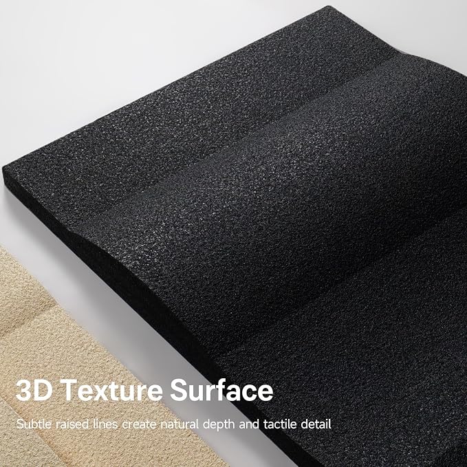 Large 3D Textured Wall Art Deocr for Living Room, 3 Piece Modern Neutral Abstract Minimalist Artwork for Walls, Geometric Black and Beige Wall Decor for Hallway, Dining Room, Staircase and Office, 24x36 In