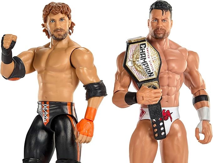 Mattel WWE Main Event Showdown Action Figures 2-Pack with Accessory, Series #24 LA Knight vs Logan Paul Collectible Set, 6-inch