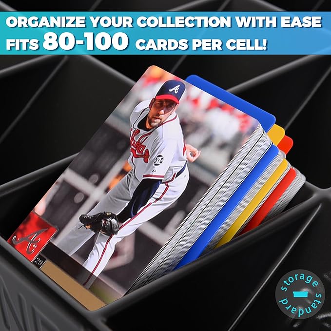 Storage Standard Card Sorting Tray - Stackable Trading Cards Organizer - 15-Compartment Tray Sorter for Organizing Raw, Sleeved or Toploaders - Includes Organization Insert Dividers