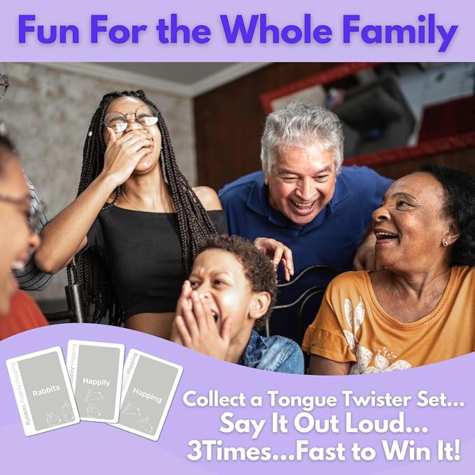 Really?! Hilarious Card Games for Kids 8-12 Teens Adults, Educational Family Party Games with Tongue Twisters, Speech Therapy Games, Homeschool, Gifts for Boys 8-12 Girls