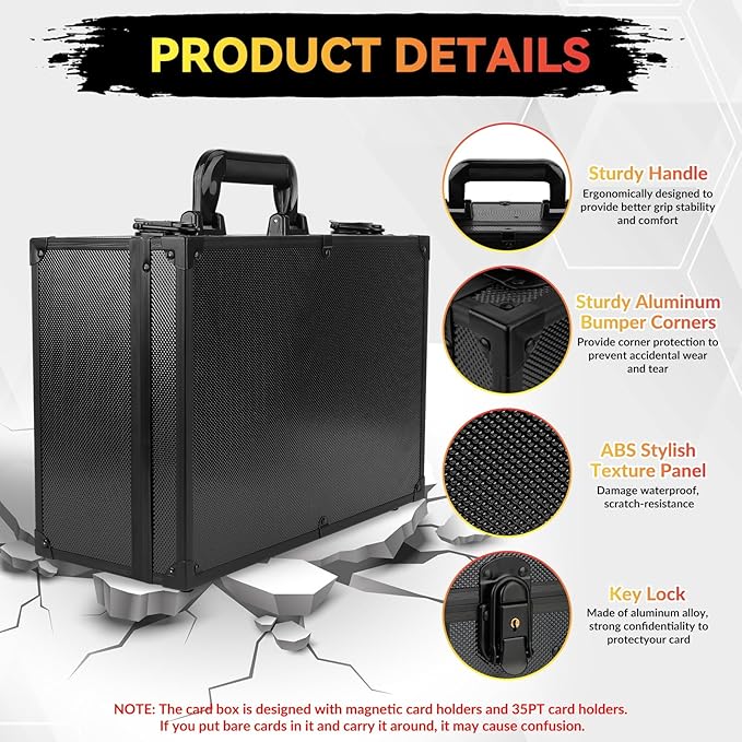 Toploaders Storage Box for 540+ 3" x 4" 35pt Rigid Card, Sports Card Storage Case Trading Card Storage Box Waterproof Protective Top Loaders Storage Hard Case Holds 120+ One Touch Magnetic Card Holder