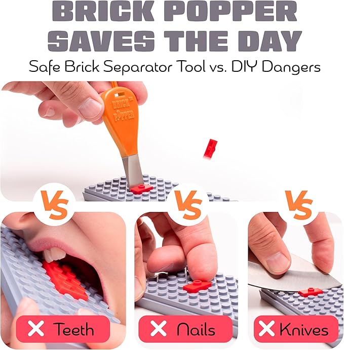 Separator Tool - World's Fastest Brick Remover for Kids and Adults, Gifts for Ages 6 Year Old and up, Tools Stocking Stuffer (Orange)