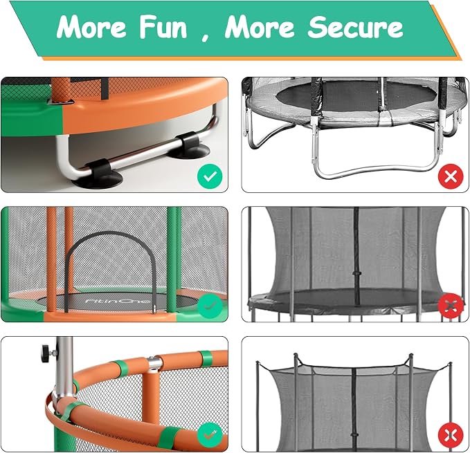 55" Toddler Mini Trampoline for Kids, Indoor Outdoor Toys with Swing, 440lbs Baby Kids Trampoline, Gymnastics Bar, Birthday Gifts for Boy Girl Age 1-8