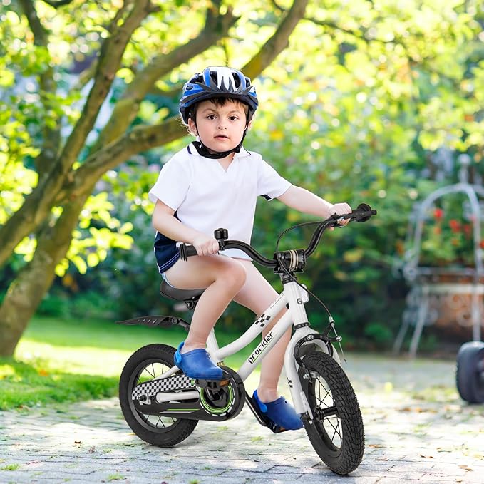 COSTWAY Kids Bike, 12 14 16 18 Inch Toddler Bike for Boys & Girls Aged 3-8 Years Old, Kids Bicycle w/Removable Training Wheels, Handbrake & Coaster Brake, Basket, Bell