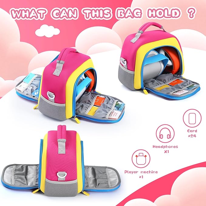 Carrying Bag Compatible with Toniebox Starter Set and Tonies Figurines, Kids Toys Storage Case with Handle and Shoulder Strap for Tonies Box, Detachable Bag for Toniebox Accessories