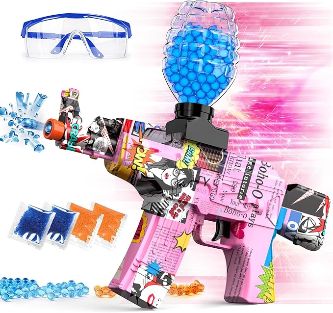 Anstoy Electric Gel Ball Blaster, High-Speed Gelfire Blaster for Orbeez with Eyewear, Splatter Ball Toys for Outdoor Shooting Game Party Gift Ages 14 & Up, Girl