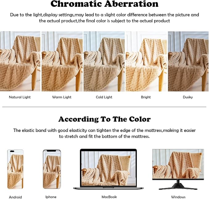 NEWCOSPLAY 3D Waffle Checkered Flannel Queen Blanket, Brown, 90"x90" | Super Soft Cute Lightweight Decorative Premium Silky Fleece Blanket for Couch Sofa Bed, Gift for Women Men, All Season Use