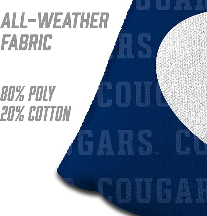 YouTheFan Officially-Licensed NCAA Set of 4 Cornhole Bags - All Weather Regulation 6” x 6” Size - 16oz Weight - Designed in USA