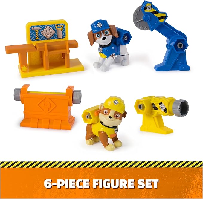 Rubble & Crew, Power Tool Pups, Rubble & Wheeler Toy Figures with 2 Construction Tools & 2 Building Accessories, Kids Toys for Boys & Girls Ages 3+
