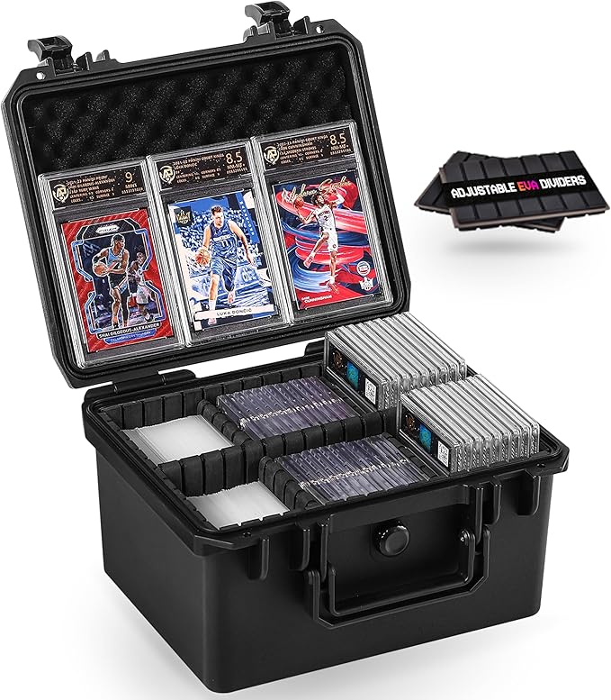 Card Case Sports Graded Trading Card Storage Box for PSA BCW MTG Tmnt TCG Zion Magnetic Card, Waterproof Hard Carrying Case Card Protective Organizer for Rigid Card Sleeve Collector